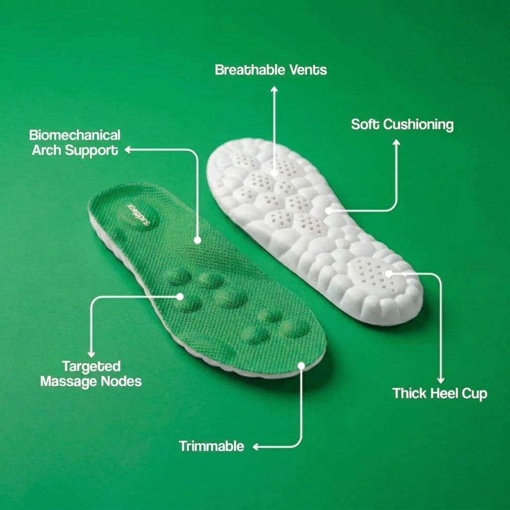 Acupressure on Foot Insoles